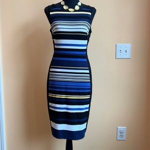 White House Black Market Stripe Sheath Dress Size 4